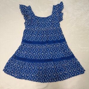 NWT Lilly Pulitzer Morris Ruffle Sleeve Dress in Blue Grotto Flutter Eyelet